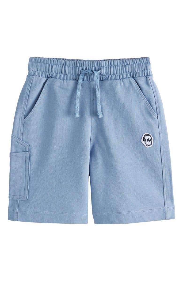 NEXT Kids' Core Apppliqué Cotton Drawstring Shorts, Main, color, Blue