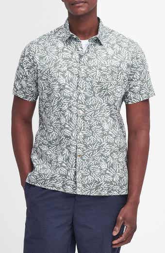 Barbour Jackstone Regular Fit Leaf Print Short Sleeve Button-Up Shirt