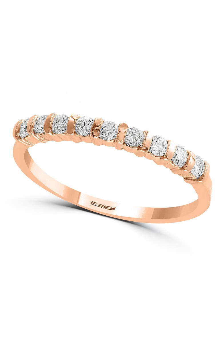 EFFY 14K Rose Gold Diamond Ring - 0.26 ctw - Size 7, Main, color,