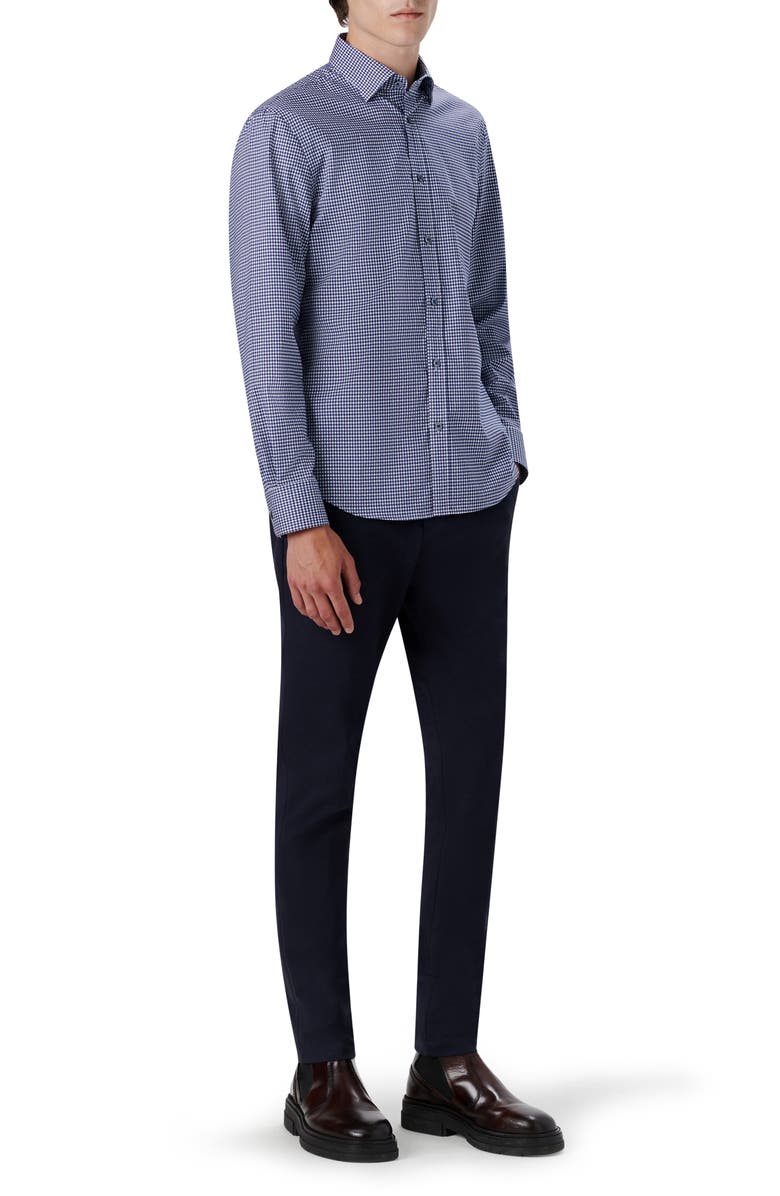 Bugatchi Karl Classic Fit Check Print Stretch Cotton Button-Up Shirt, Alternate, color, 