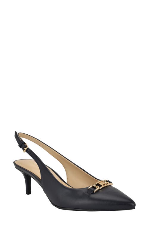 Tommy Hilfiger Tienna Slingback Pointed Toe Pump In Dark Blue