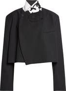 Dries Van Noten Bosea Crop Embroidered Wool Gabardine Jacket