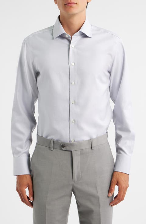 Royal Twill Slim Fit Solid Non-Iron Cotton Dress Shirt