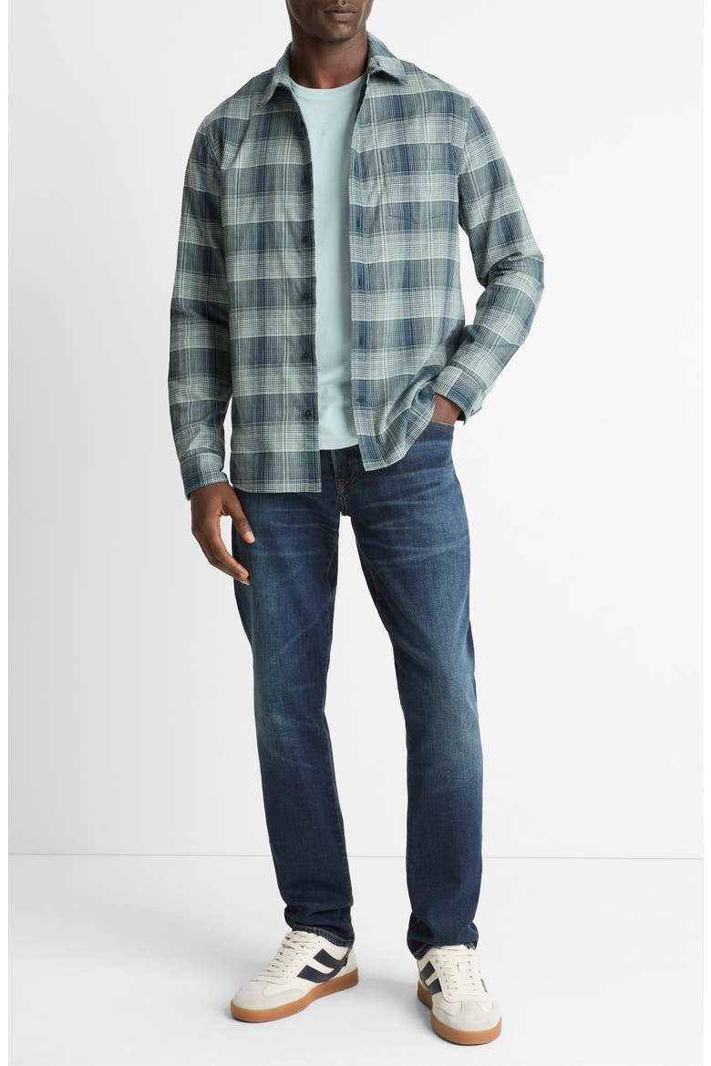 Big Sky Gradient Check Cotton Button-Up Shirt, Alternate, color, RAPIDS COMBO