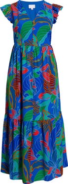 SUGARLIPS Malton Tropical Evianna Tiered Maxi Dress