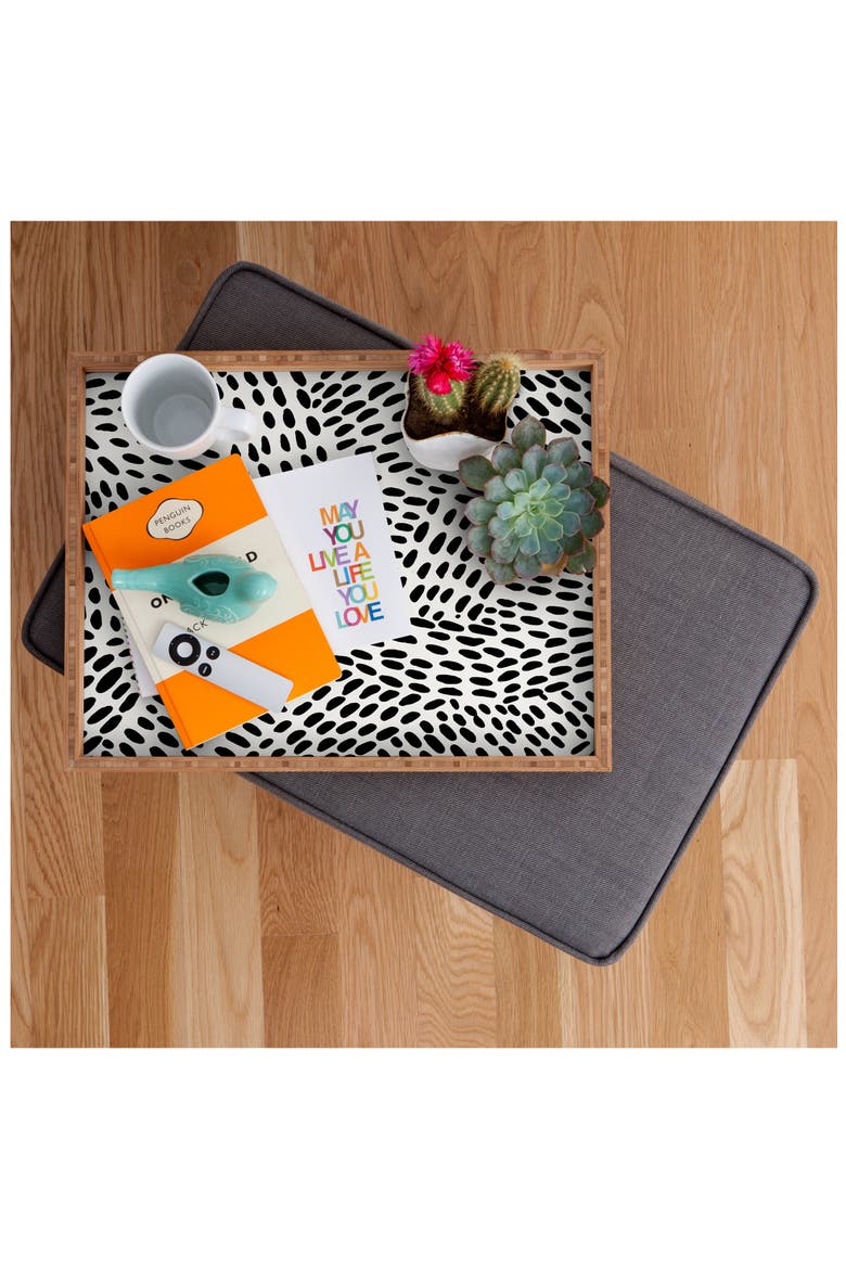 Angelica Minca Dot Lines Black & White Tray, Alternate, color, MULTI