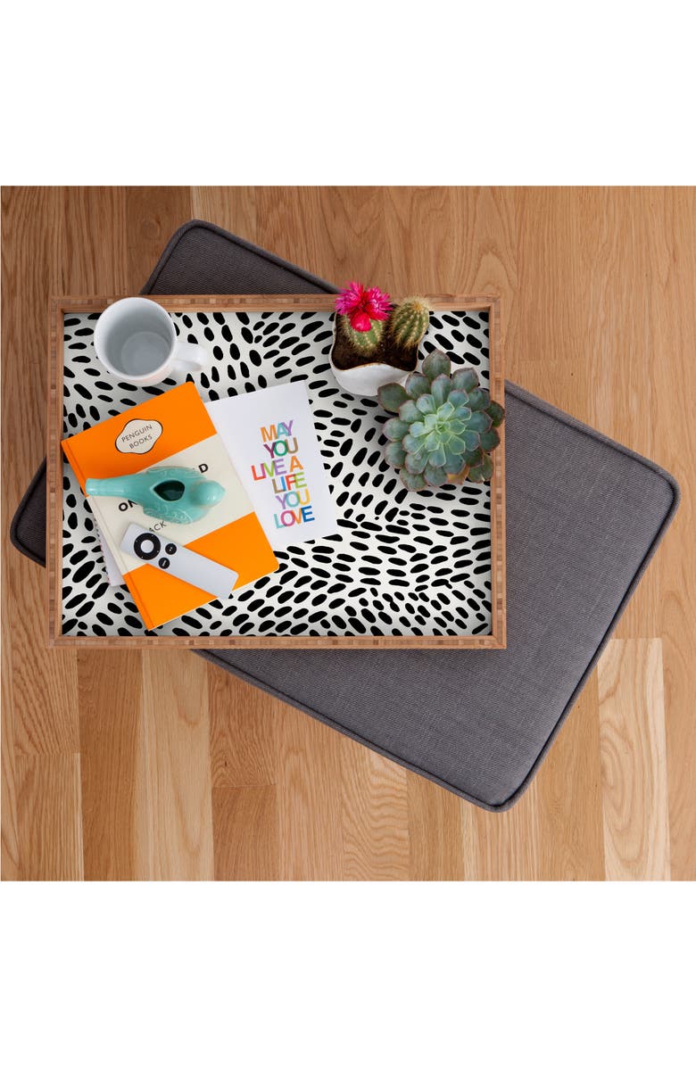 Deny Designs Angelica Minca Dot Lines Black & White Tray, Alternate, color, 