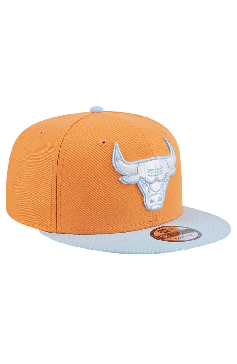 New Era Men's New Era Orange/Light Blue Chicago Bulls 2-Tone Color Pack 9FIFTY Snapback Hat, Alternate, color,