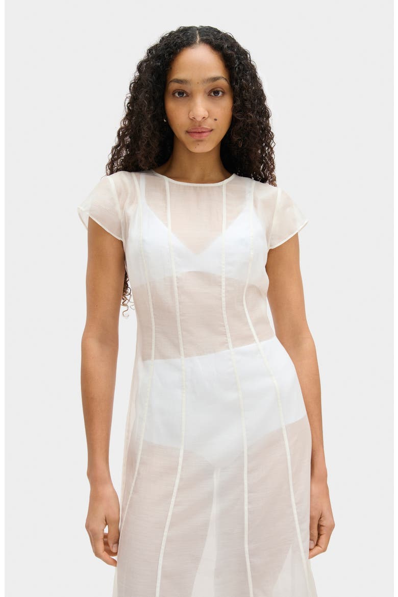 Carly Semisheer Maxi Dress, Alternate, color, WHITE