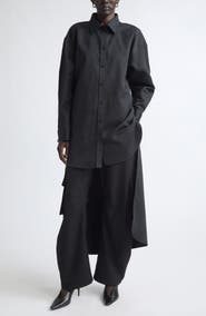 Balenciaga Organdi Cotton & Silk Poplin Button-Up Shirt