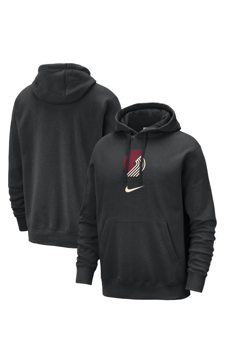Men's Nike Black Portland Trail Blazers 2023/24 City Edition Essential Club Pullover Hoodie, Alternate, color, Black