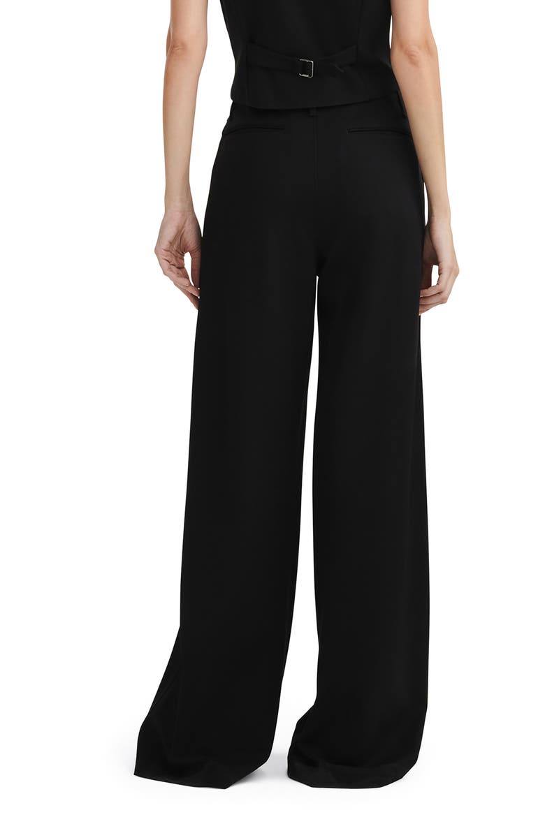 Sofie High Waist Ponté Wide Leg Pants, Alternate, color, BLACK