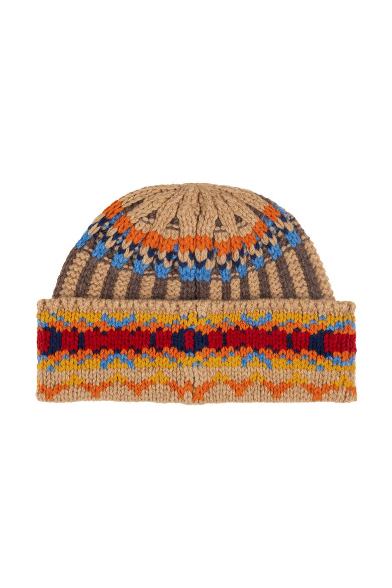 Geo Rib Beanie, Alternate, color, Tan Multi
