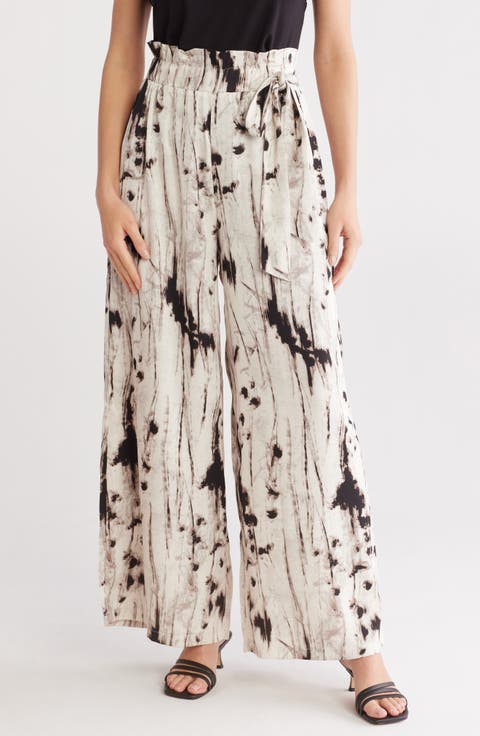 Side Tie Wide Leg Pants