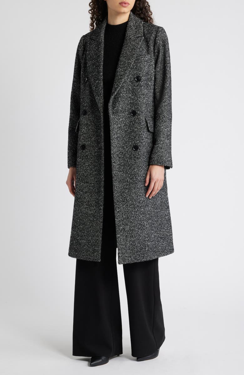 BCBG Max Azria Slim Fit Double Breasted Coat, Alternate, color, 