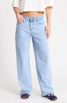Slung Low Rise Wide Leg Jeans