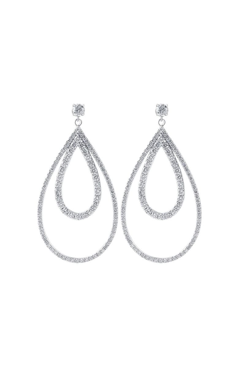 Bliss Diamond 5 Ct Pear Shape Dangle Lab Grown Diamond Large Earrings Gold 2" Tall, Main, color, 10K White Gold