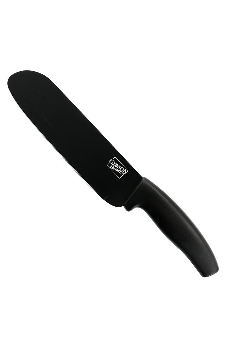 Gibson Home Edge Craft 4 Piece Nonstick Stainless Steel Cutlery Set with Cutting Board, Alternate, color, Black