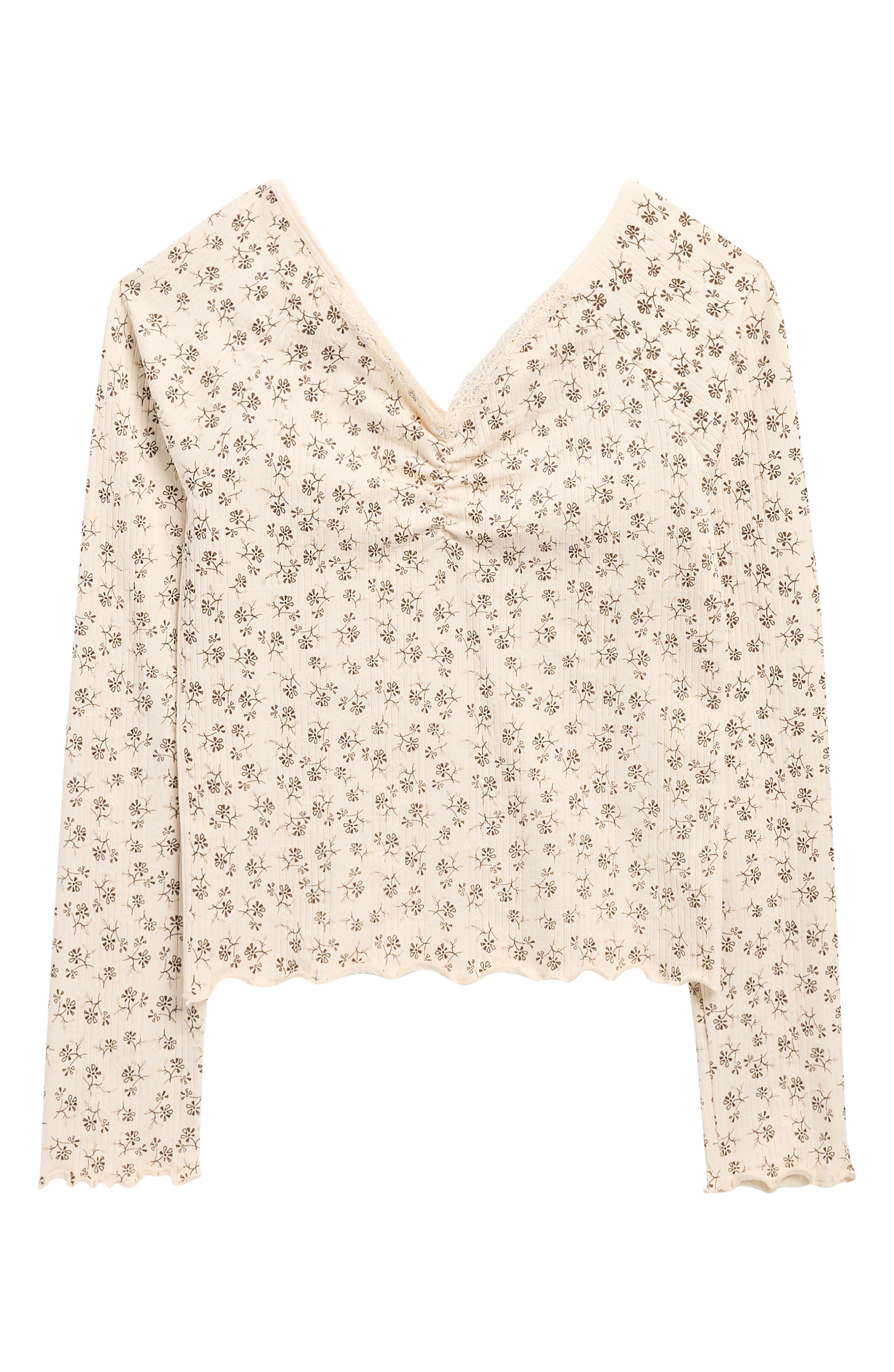 Kids' Floral Pointelle Top