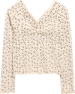 Walking on Sunshine Kids' Floral Pointelle Top