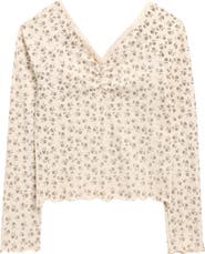 Walking on Sunshine Kids' Floral Pointelle Top