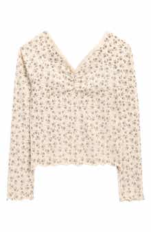 Kids' Floral Pointelle Top