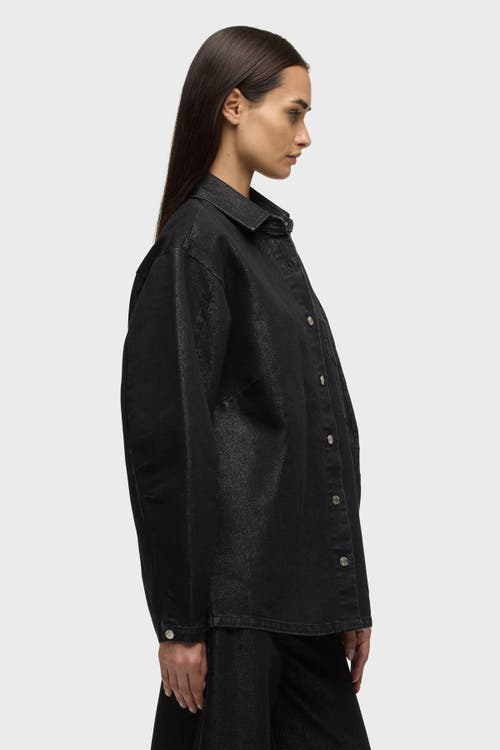 Hudson Jeans Barrel Sleeve Shacket In Black