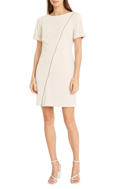 Diagnoal Zip Sheath Minidress