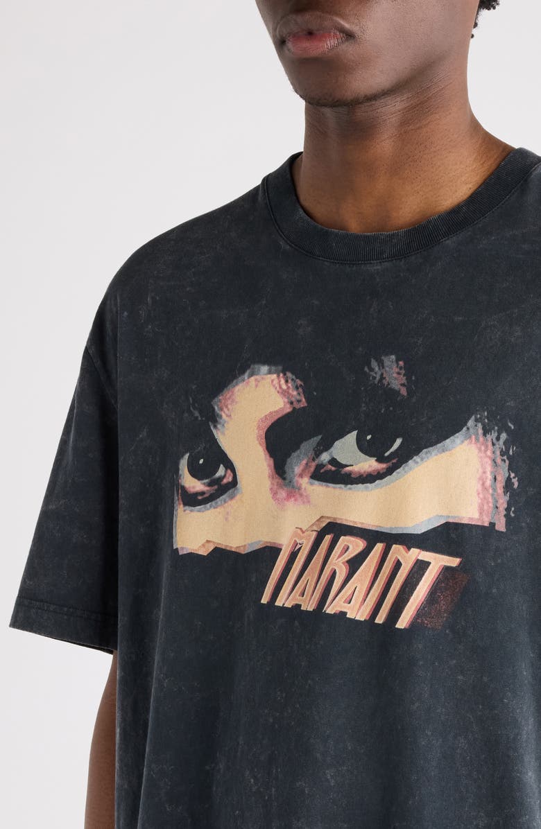 Isabel Marant Hugo Graphic T-Shirt, Alternate, color, Faded Black