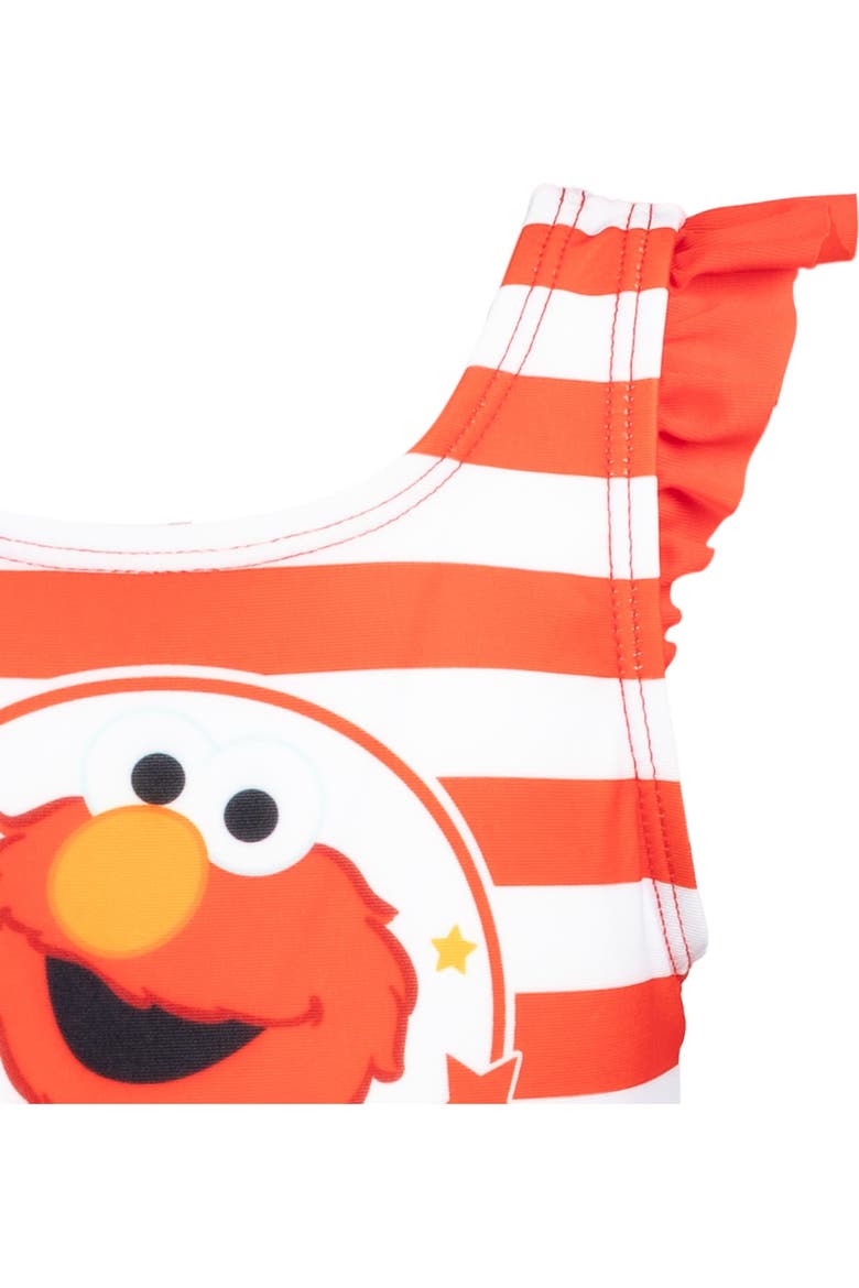 Elmo Sleeveless One-Piece Bathing Suit, Alternate, color, Elmo Red Stripe
