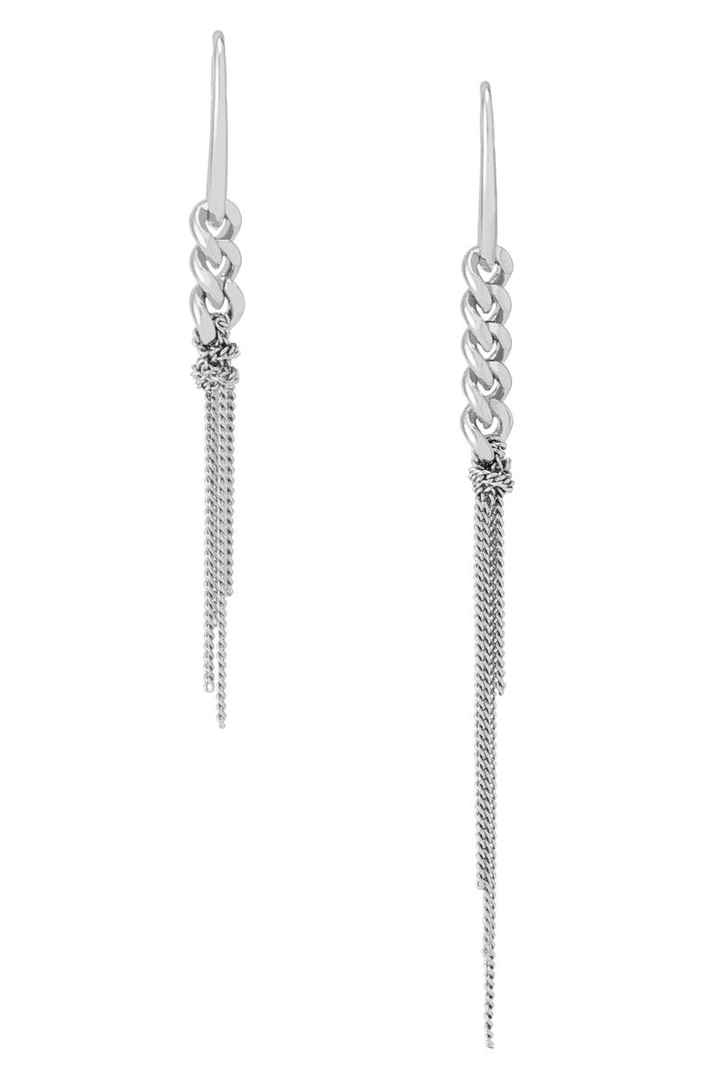 AllSaints Nia Drop Earrings, Alternate, color, Rhodium