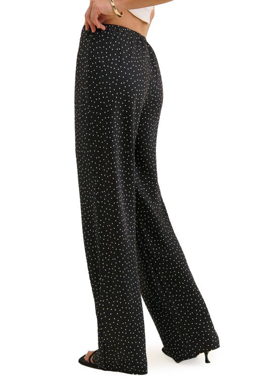 Reformation Gale Straight Leg Satin Pants In Black