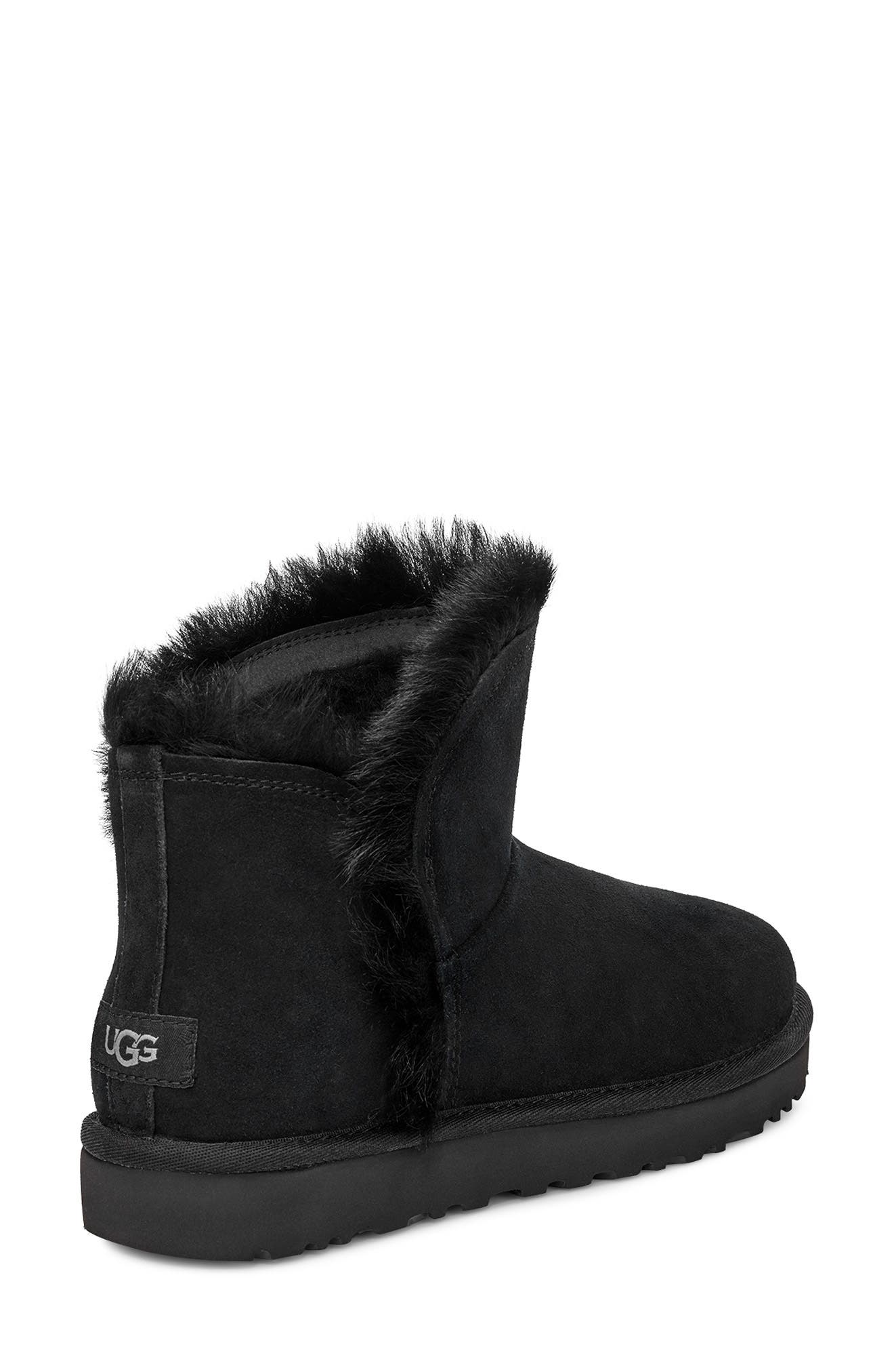 UGG<sup>®</sup> Classic Mini Fluff Genuine Shearling Bootie, Alternate, color, 