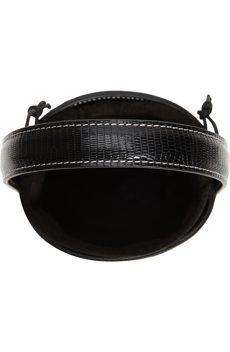 STAUD Mini Bissett Zebra Calf Hair Bucket Bag, Alternate, color,