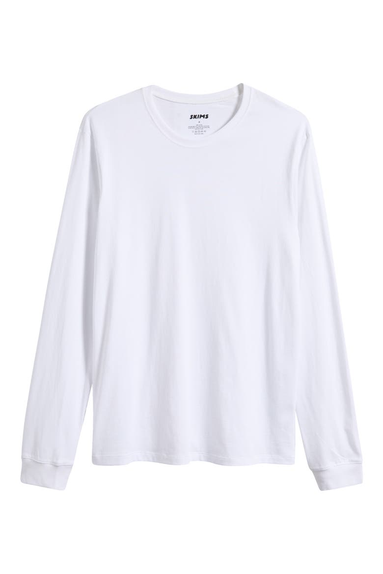 Long Sleeve Cotton T-Shirt, Alternate, color, CHALK