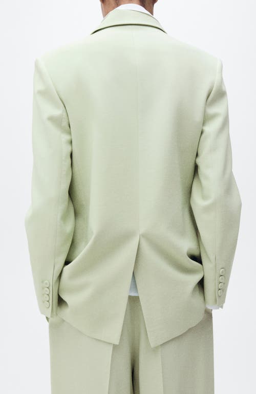 Mango Straight Fit Suit Jacket In Green
