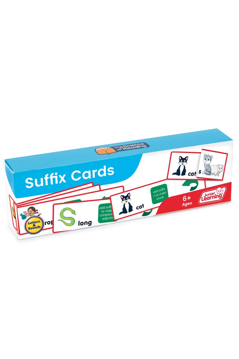 Suffix Flash Cards, Grade 1, Main, color, Multicolored