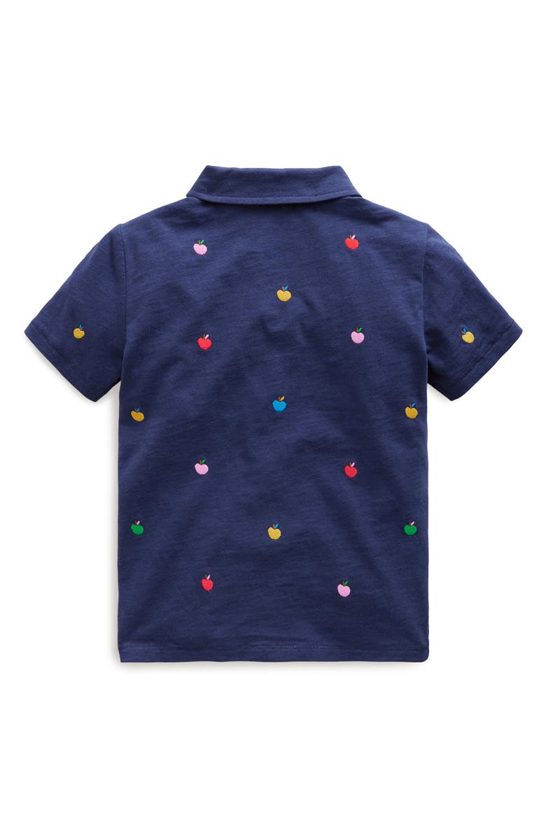 Mini Boden Kids' Embroidered Cotton Polo, Alternate, color,