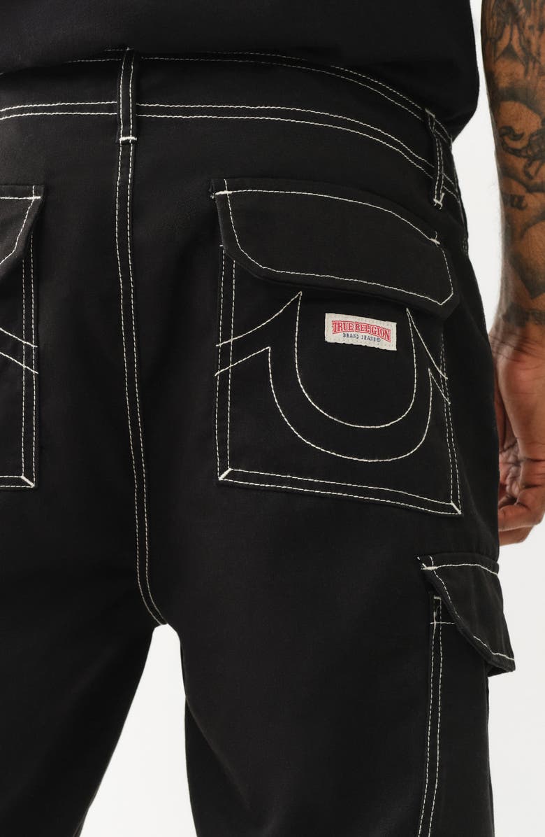 True Religion Cargo Pants, Alternate, color, Jet Black