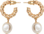 maje Twisted bead hoop earrings
