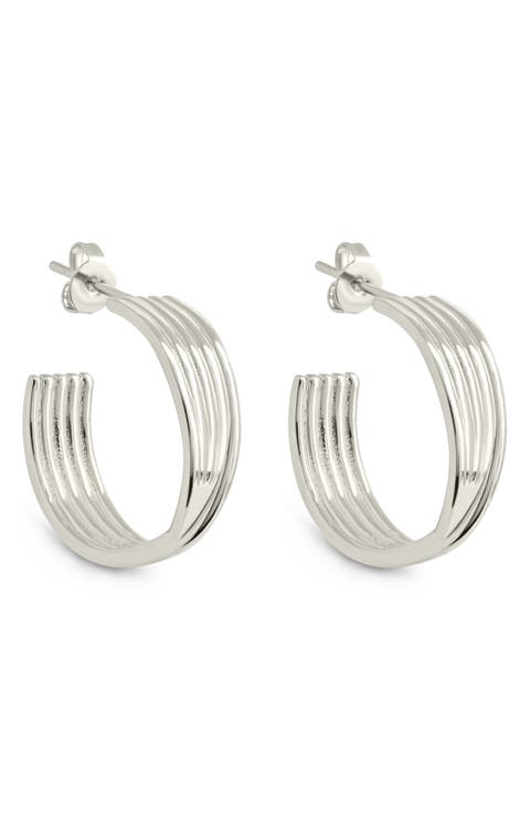 Katya Textured Hoop Earrings