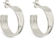 Sterling Forever Katya Textured Hoop Earrings