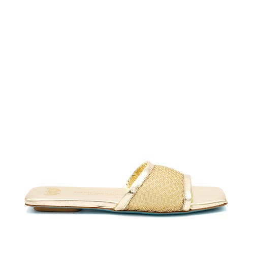 Valentina Rangoni Chic Calliope Gold Nadina Slides For Spring And Summer In Gold