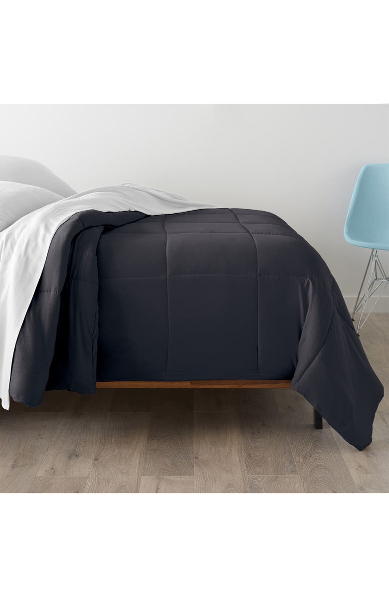 ELLA JAYNE HOME Microfiber Down-Alternative Solid Color Comforter, Alternate, color, Black