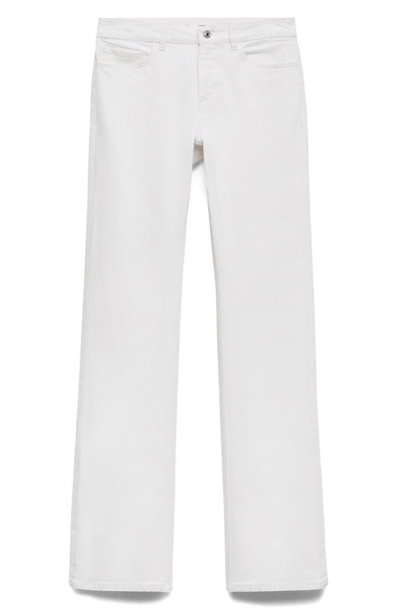 MANGO Fiona Mid Rise Flare Jeans, Main, color, White