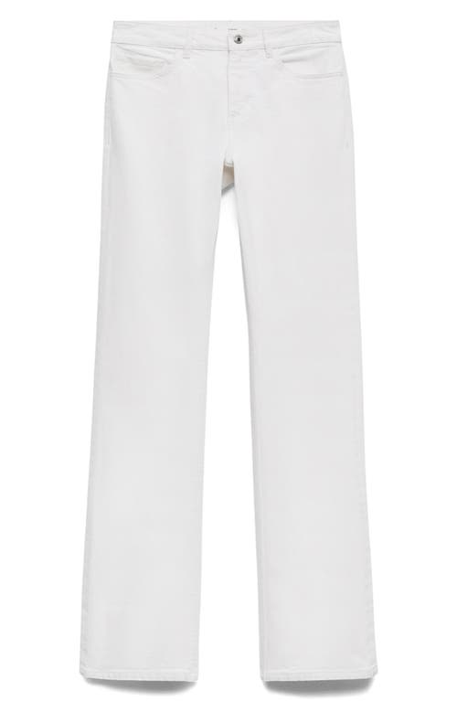 Mango Fiona Mid Rise Flare Jeans In White