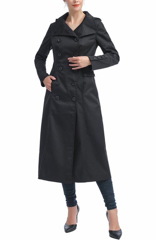 Kimi & Kai Women's Elana Water Resistant Long Trench Coat In Black