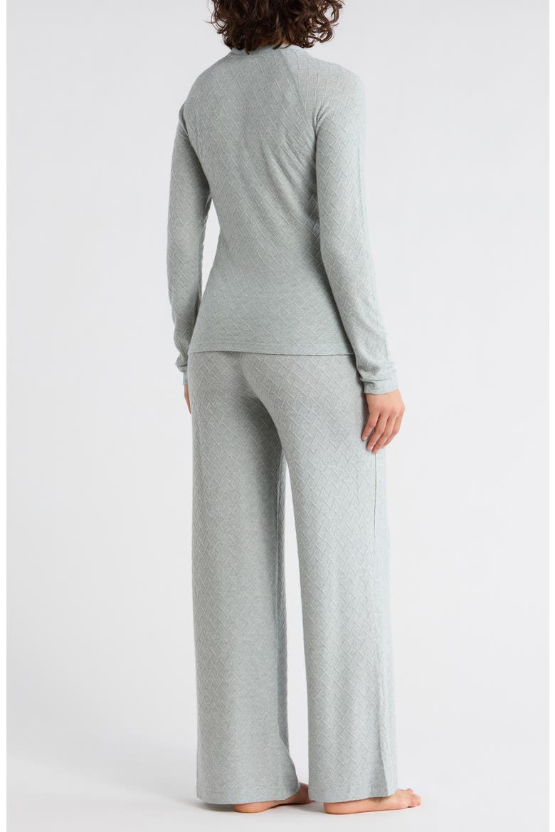Long Sleeve Top & Wide Leg Pants Pajamas, Alternate, color, MORNING FOG