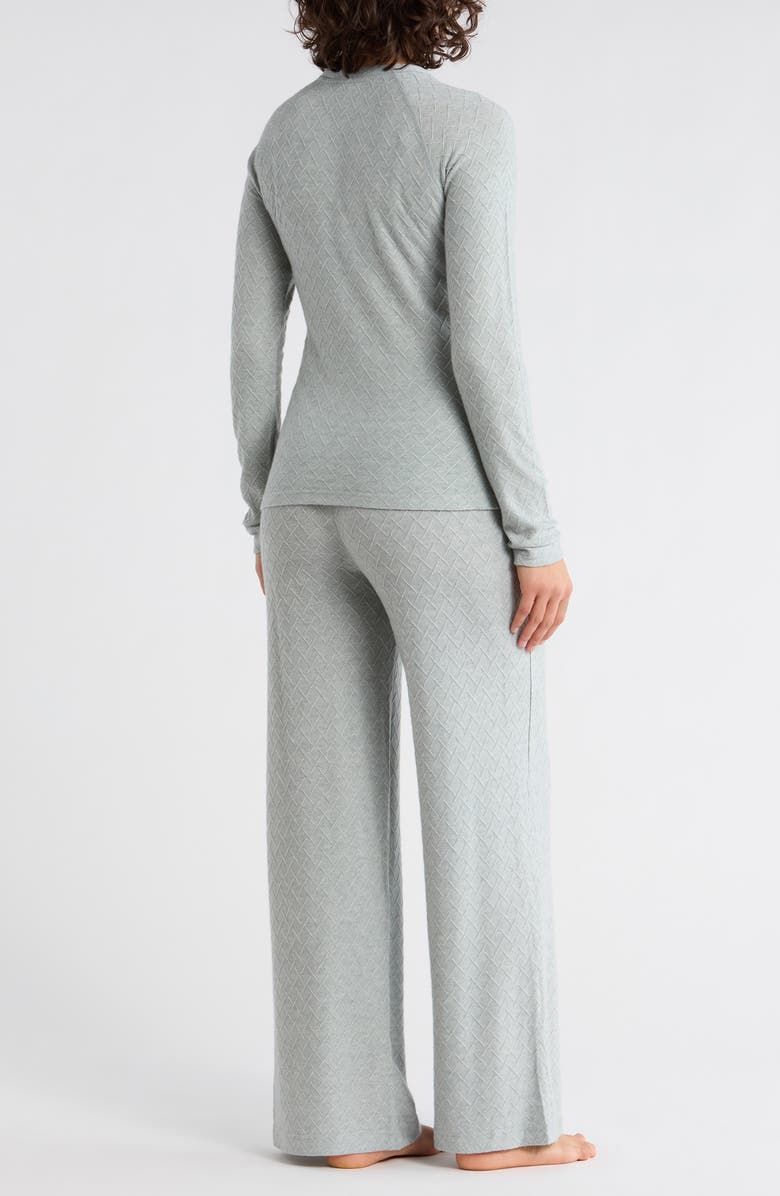YOGALICIOUS Long Sleeve Top & Wide Leg Pants Pajamas, Alternate, color, Morning Fog
