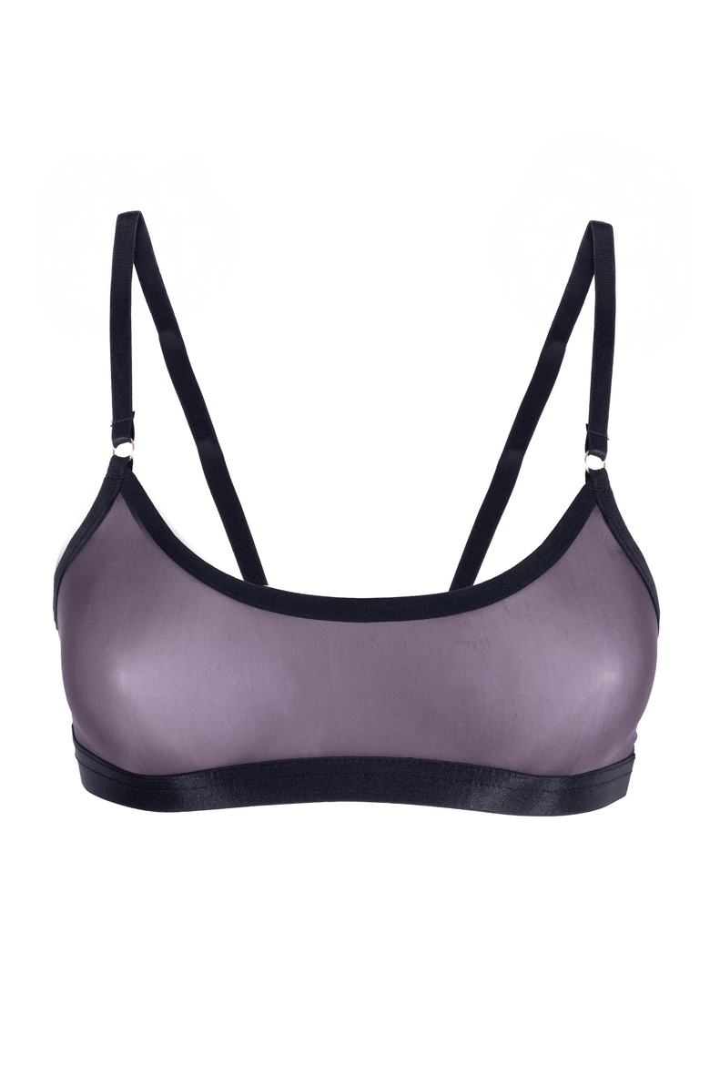 Lustrous Sheer Bralette, Alternate, color, BLACK